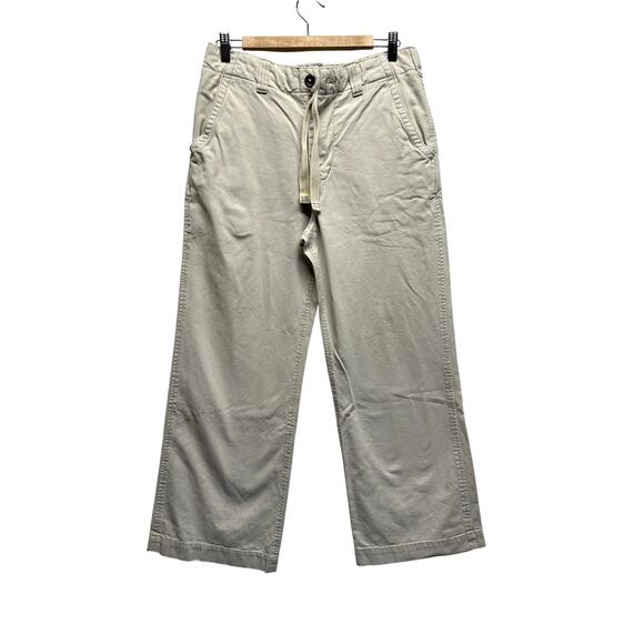 Abercrombie Kids Youth 16 Wide Leg Cotton Drawstring Pants Beige (Women 32) - Picture 1 of 11